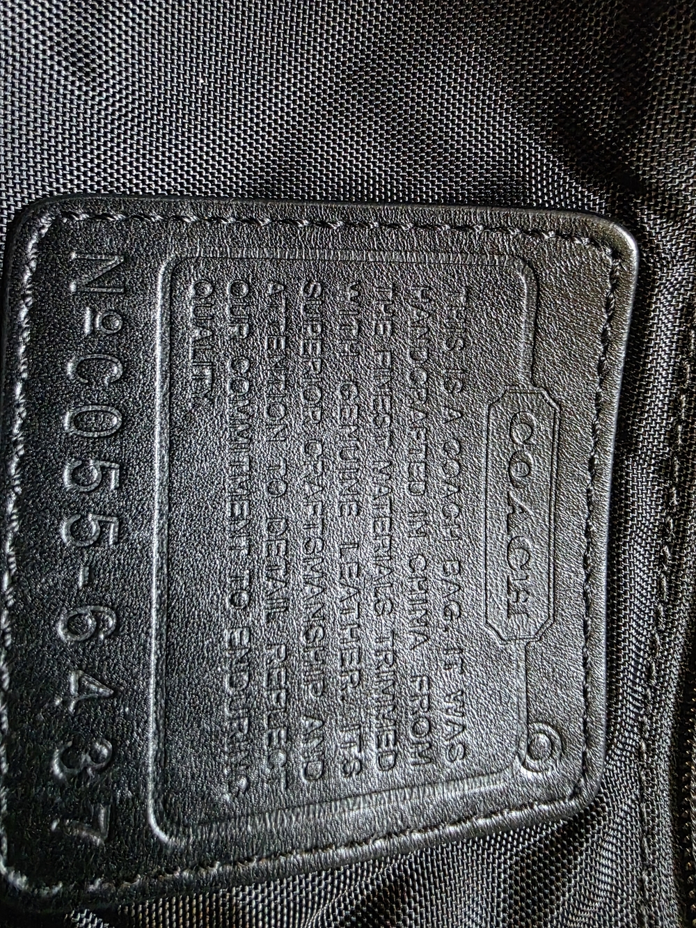 Coach Black Leather Patch Backpack Interior
